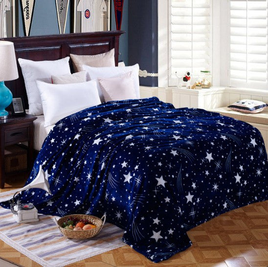 Bright Star Blue Pattern Blankets